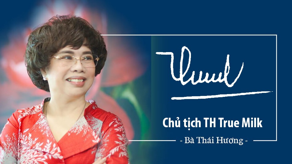 Chữ ký bà Thái Hương - Chủ tịch công ty TH True Milk.