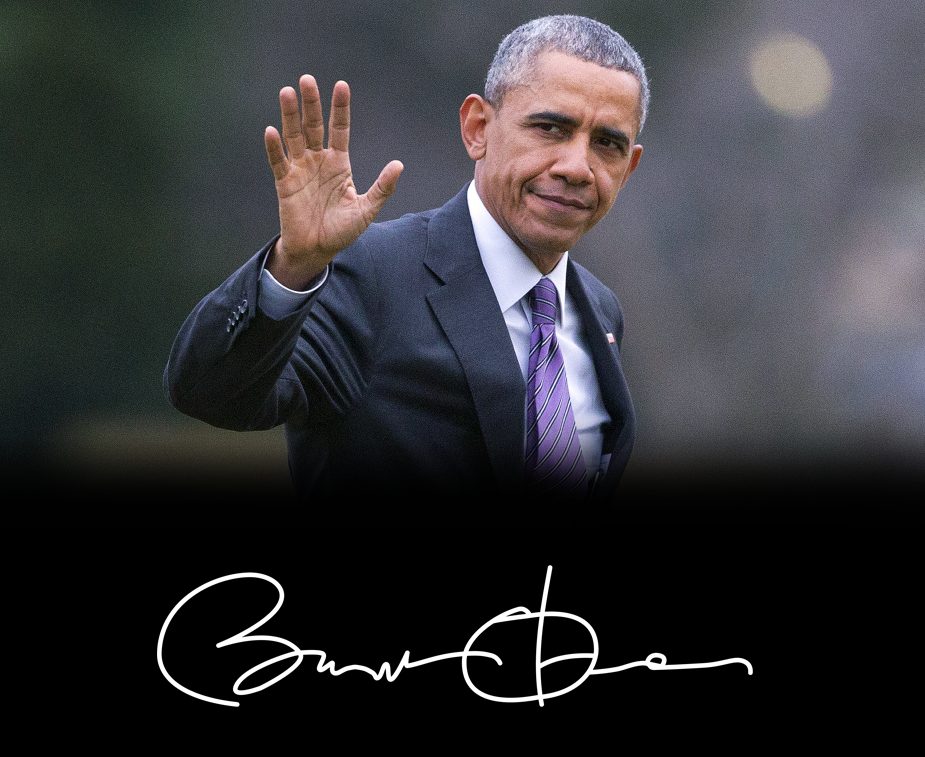 Chữ ký của Tổng thống Mỹ Barack Obama rất chắc chắn, rõ nét.