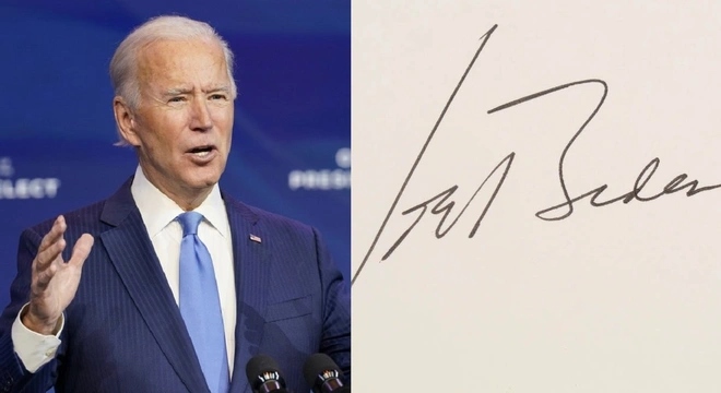 Chữ ký của tổng thống Mỹ đương nhiệm Joe Biden.