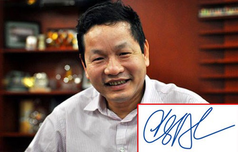 Chữ ký của doanh nhân Trương Gia Bình được đánh giá tốt về mặt phong thủy.